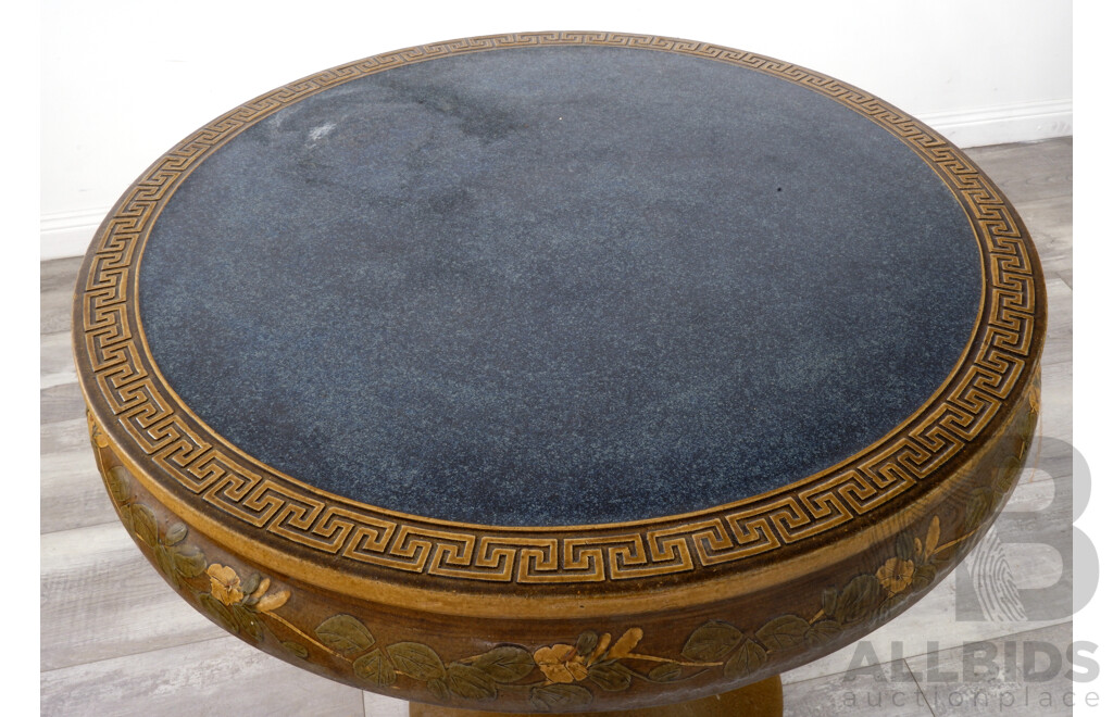 Vintage Neoclassical Chinese Terracotta Pedestal Table