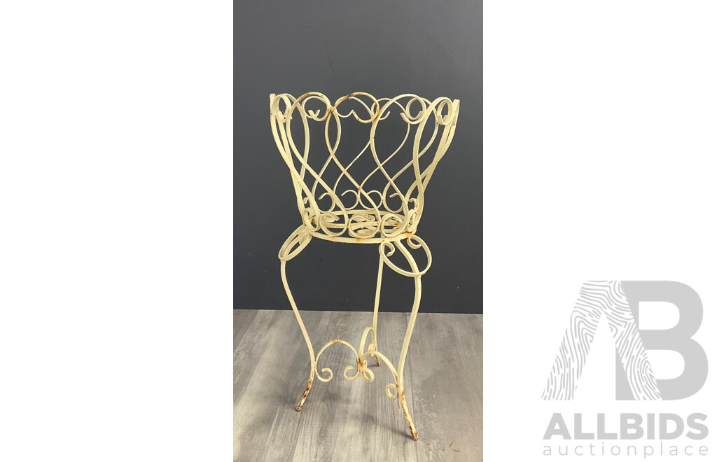 Scrolled Metal Planter Stand