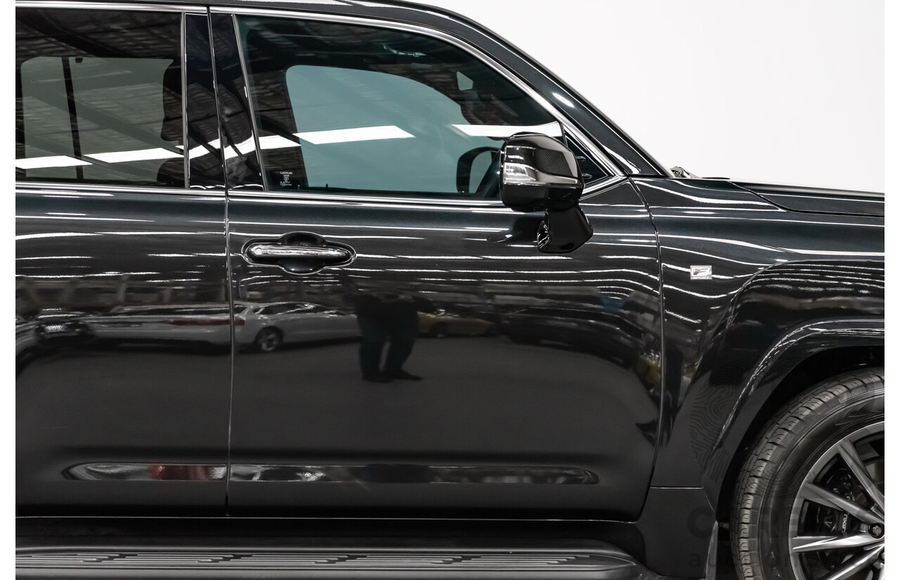 04/2022 Lexus LX600 F-Sport (4x4) MY22 VJA310R 5d Wagon Sapphire Black Metallic Twin Turbo 3.5L