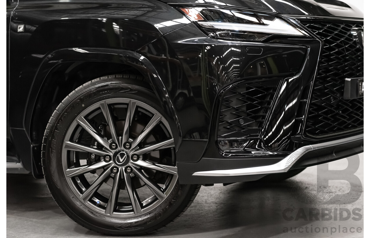 04/2022 Lexus LX600 F-Sport (4x4) MY22 VJA310R 5d Wagon Sapphire Black Metallic Twin Turbo 3.5L