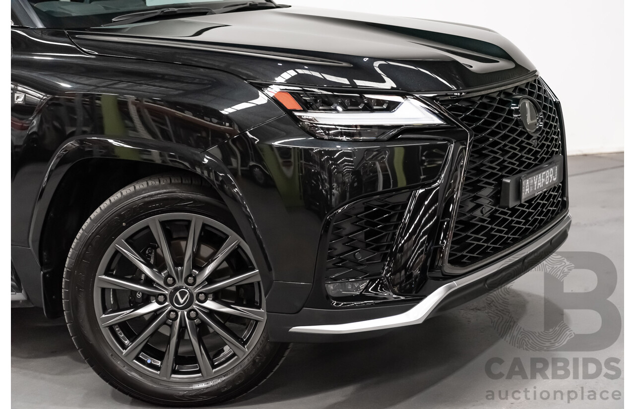 04/2022 Lexus LX600 F-Sport (4x4) MY22 VJA310R 5d Wagon Sapphire Black Metallic Twin Turbo 3.5L