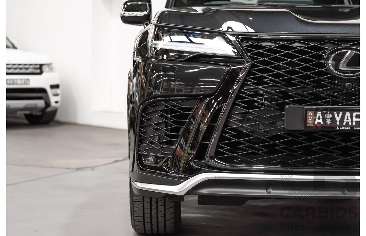 04/2022 Lexus LX600 F-Sport (4x4) MY22 VJA310R 5d Wagon Sapphire Black Metallic Twin Turbo 3.5L