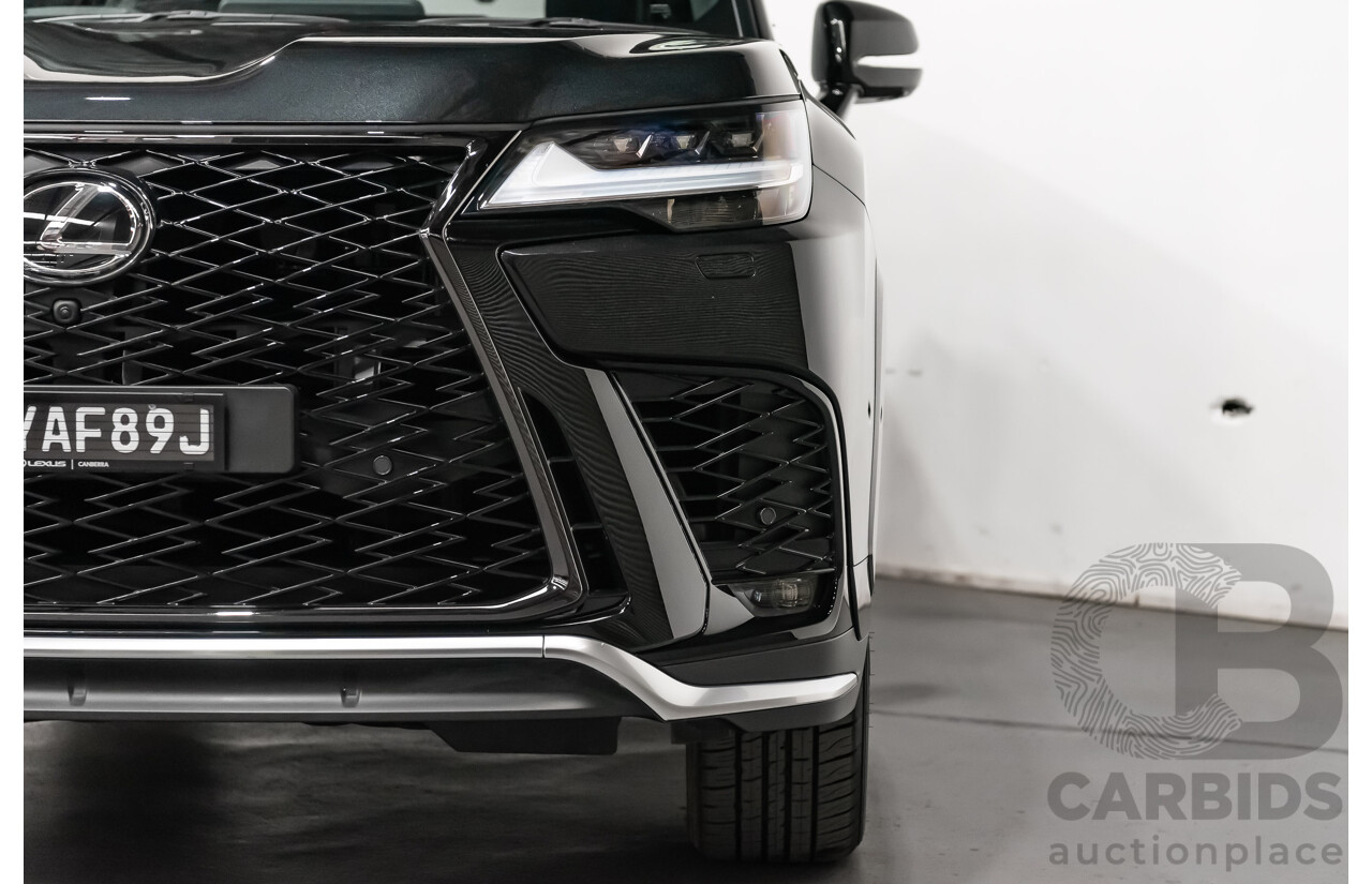 04/2022 Lexus LX600 F-Sport (4x4) MY22 VJA310R 5d Wagon Sapphire Black Metallic Twin Turbo 3.5L