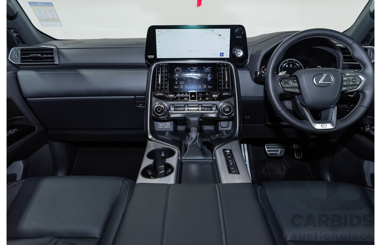 04/2022 Lexus LX600 F-Sport (4x4) MY22 VJA310R 5d Wagon Sapphire Black Metallic Twin Turbo 3.5L