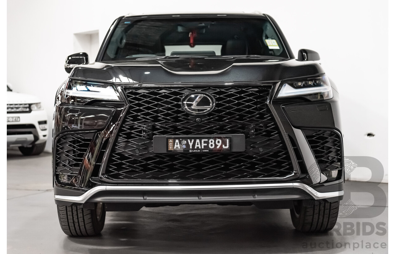 04/2022 Lexus LX600 F-Sport (4x4) MY22 VJA310R 5d Wagon Sapphire Black Metallic Twin Turbo 3.5L