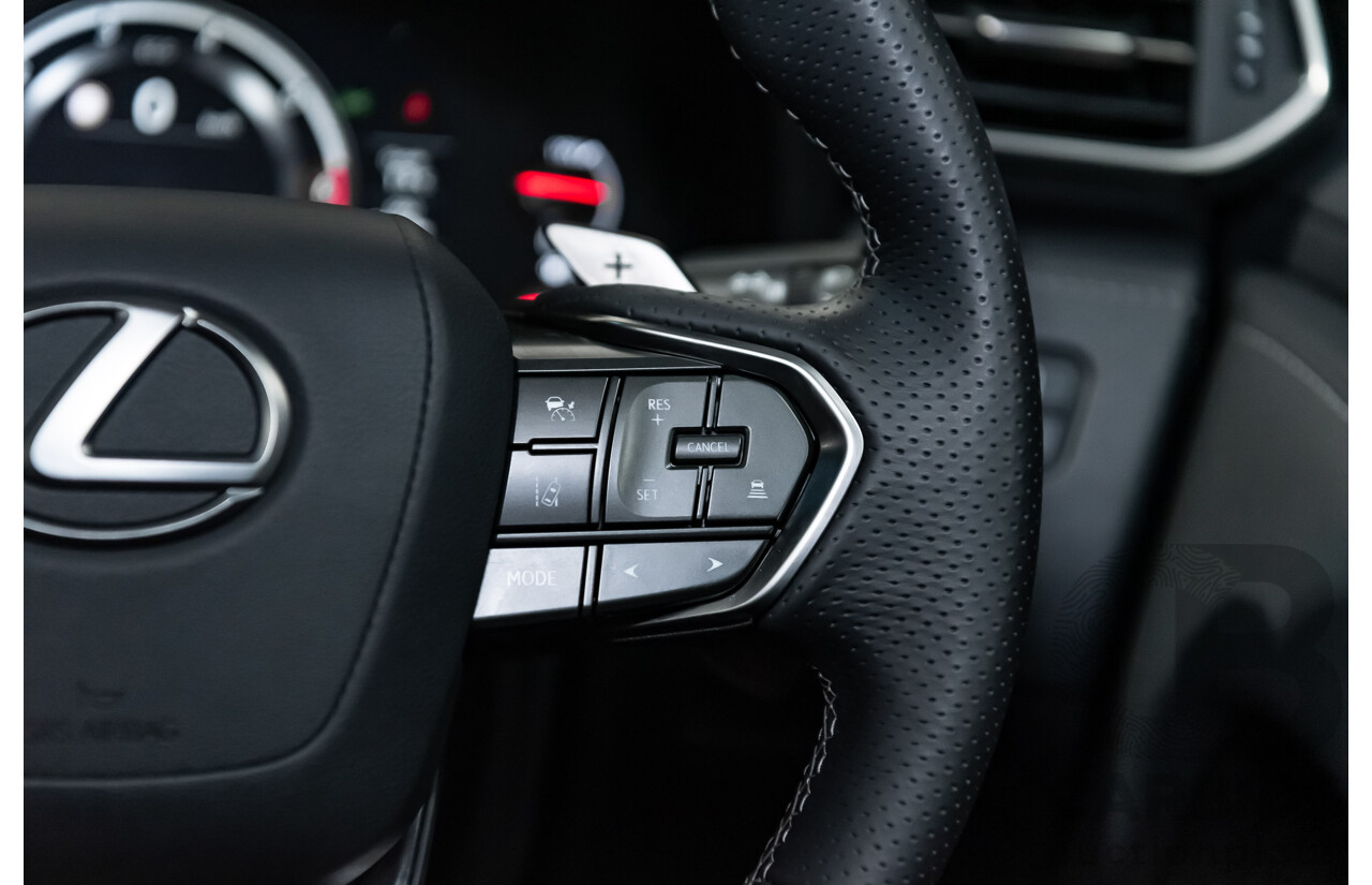 04/2022 Lexus LX600 F-Sport (4x4) MY22 VJA310R 5d Wagon Sapphire Black Metallic Twin Turbo 3.5L