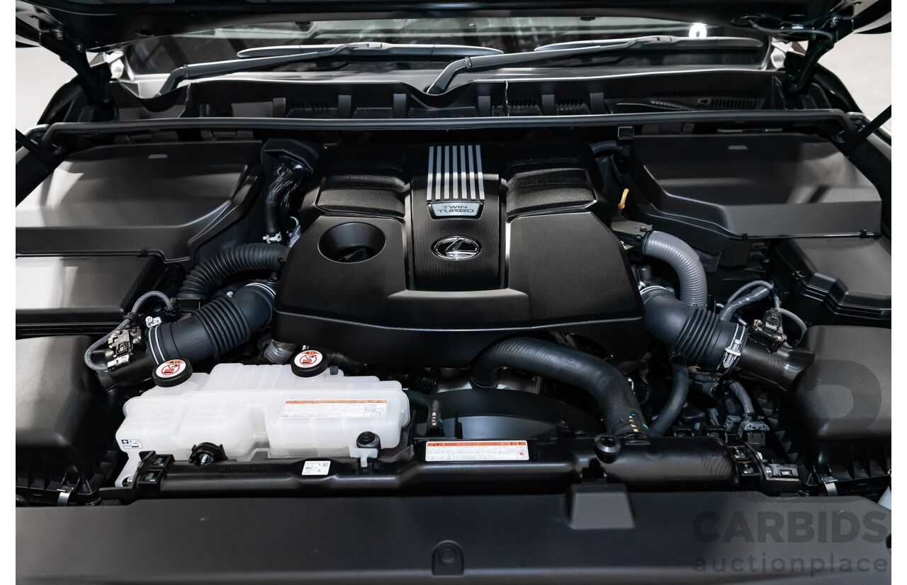 04/2022 Lexus LX600 F-Sport (4x4) MY22 VJA310R 5d Wagon Sapphire Black Metallic Twin Turbo 3.5L