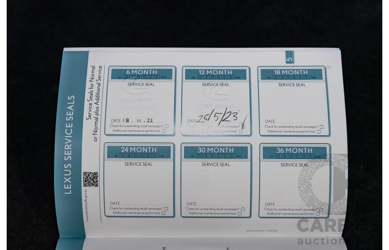 04/2022 Lexus LX600 F-Sport (4x4) MY22 VJA310R 5d Wagon Sapphire Black Metallic Twin Turbo 3.5L