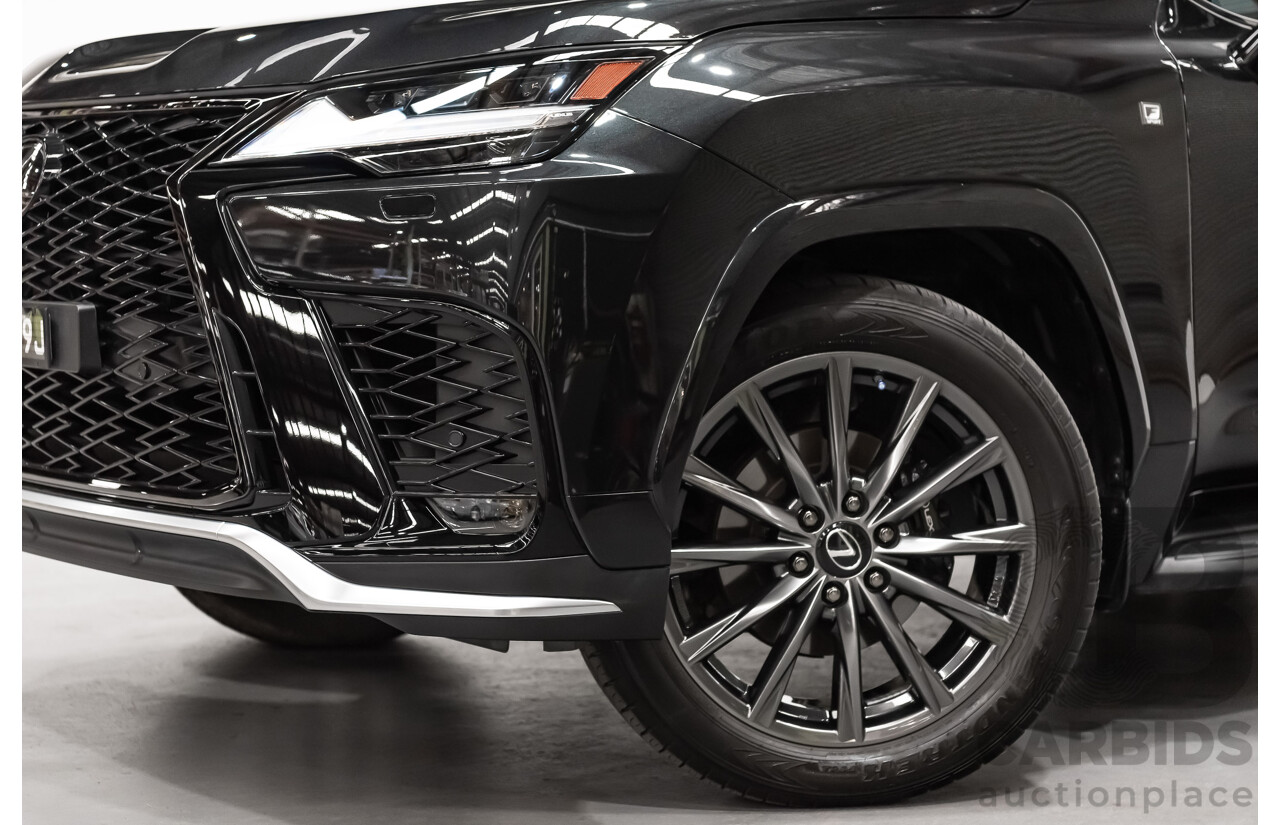 04/2022 Lexus LX600 F-Sport (4x4) MY22 VJA310R 5d Wagon Sapphire Black Metallic Twin Turbo 3.5L