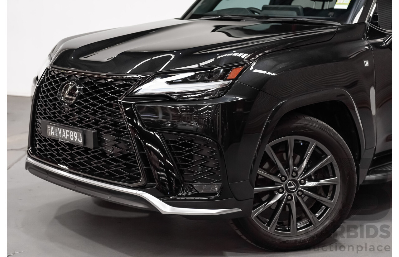04/2022 Lexus LX600 F-Sport (4x4) MY22 VJA310R 5d Wagon Sapphire Black Metallic Twin Turbo 3.5L