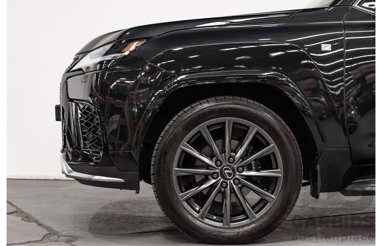 04/2022 Lexus LX600 F-Sport (4x4) MY22 VJA310R 5d Wagon Sapphire Black Metallic Twin Turbo 3.5L
