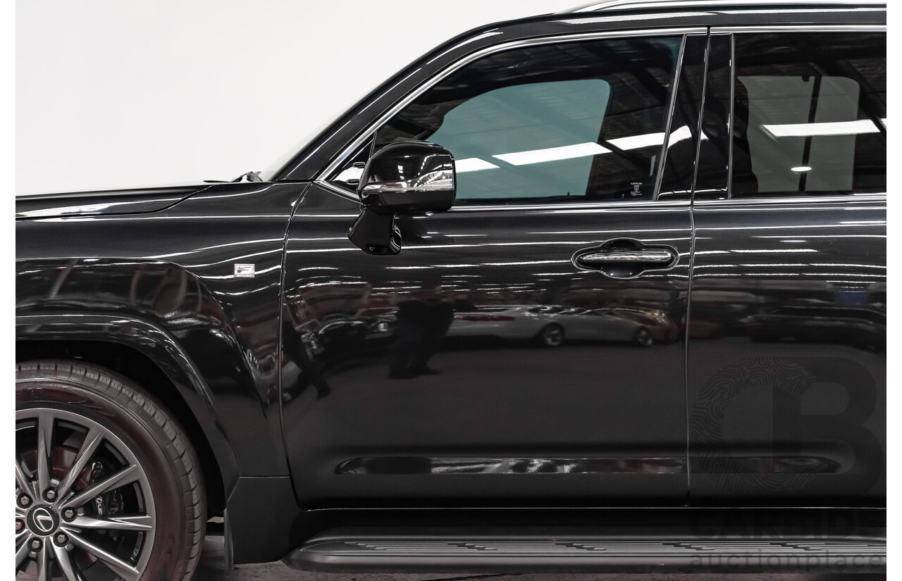 04/2022 Lexus LX600 F-Sport (4x4) MY22 VJA310R 5d Wagon Sapphire Black Metallic Twin Turbo 3.5L