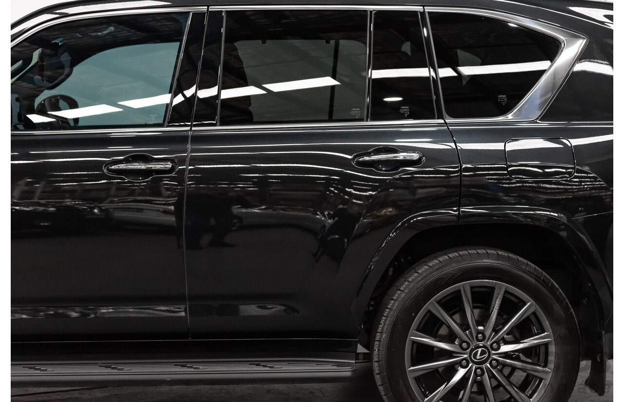 04/2022 Lexus LX600 F-Sport (4x4) MY22 VJA310R 5d Wagon Sapphire Black Metallic Twin Turbo 3.5L
