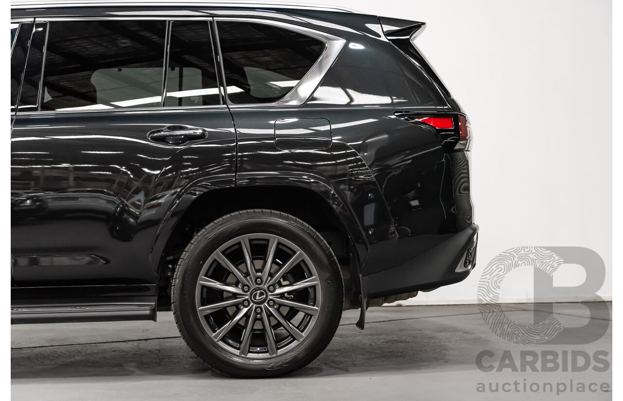 04/2022 Lexus LX600 F-Sport (4x4) MY22 VJA310R 5d Wagon Sapphire Black Metallic Twin Turbo 3.5L