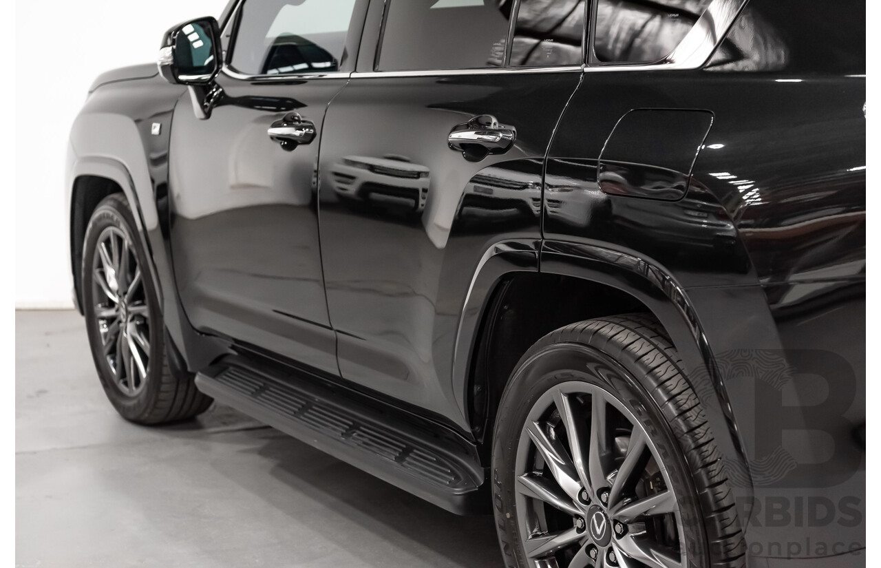 04/2022 Lexus LX600 F-Sport (4x4) MY22 VJA310R 5d Wagon Sapphire Black Metallic Twin Turbo 3.5L