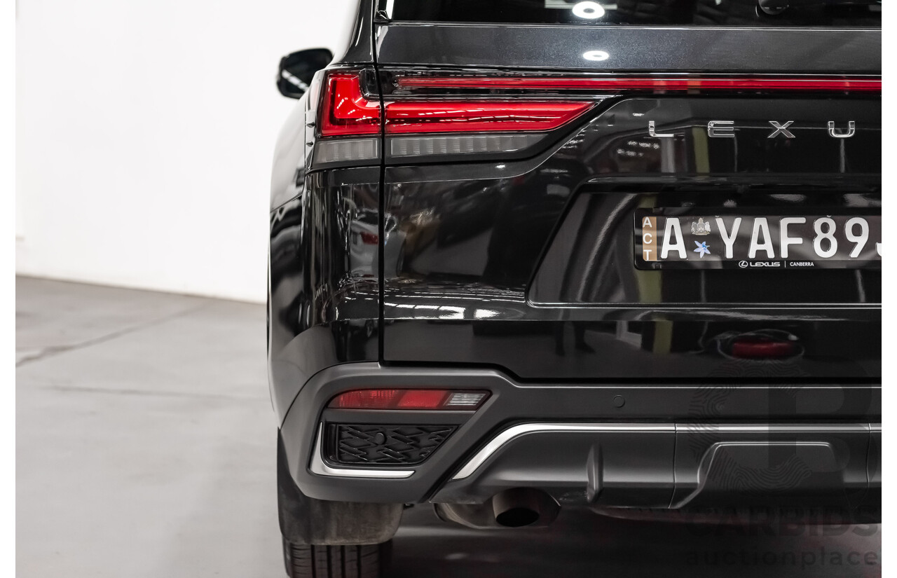 04/2022 Lexus LX600 F-Sport (4x4) MY22 VJA310R 5d Wagon Sapphire Black Metallic Twin Turbo 3.5L