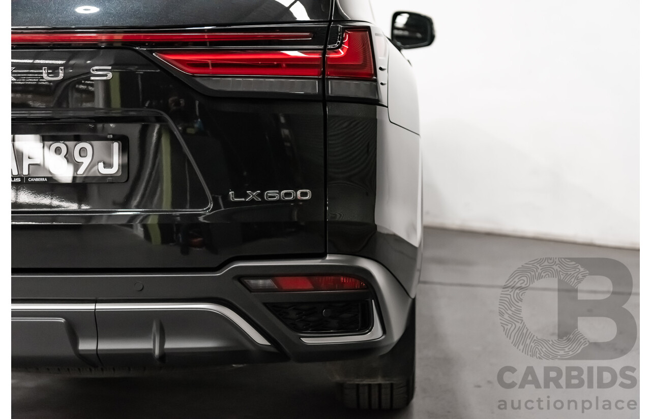 04/2022 Lexus LX600 F-Sport (4x4) MY22 VJA310R 5d Wagon Sapphire Black Metallic Twin Turbo 3.5L