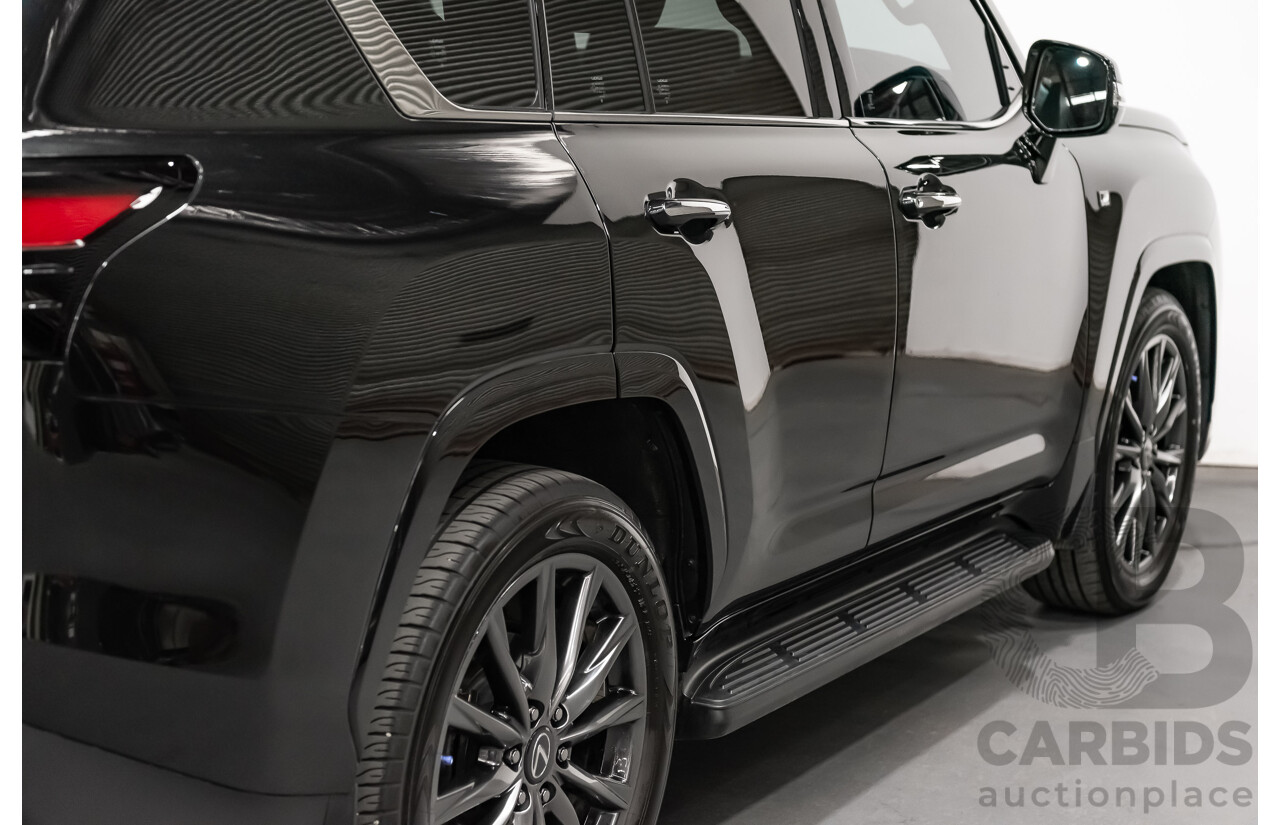04/2022 Lexus LX600 F-Sport (4x4) MY22 VJA310R 5d Wagon Sapphire Black Metallic Twin Turbo 3.5L