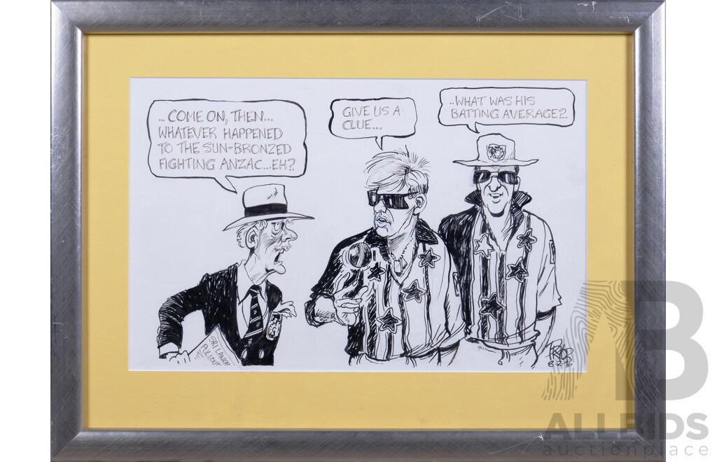 Two Framed Original Cartoons by Geoff Pryor, Watercolour, 1996-97 (2)