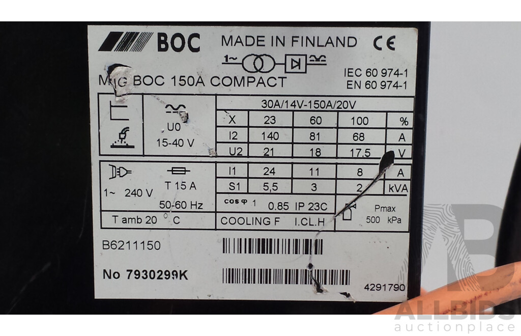 BOC MIG 150C Compact Mig Welder