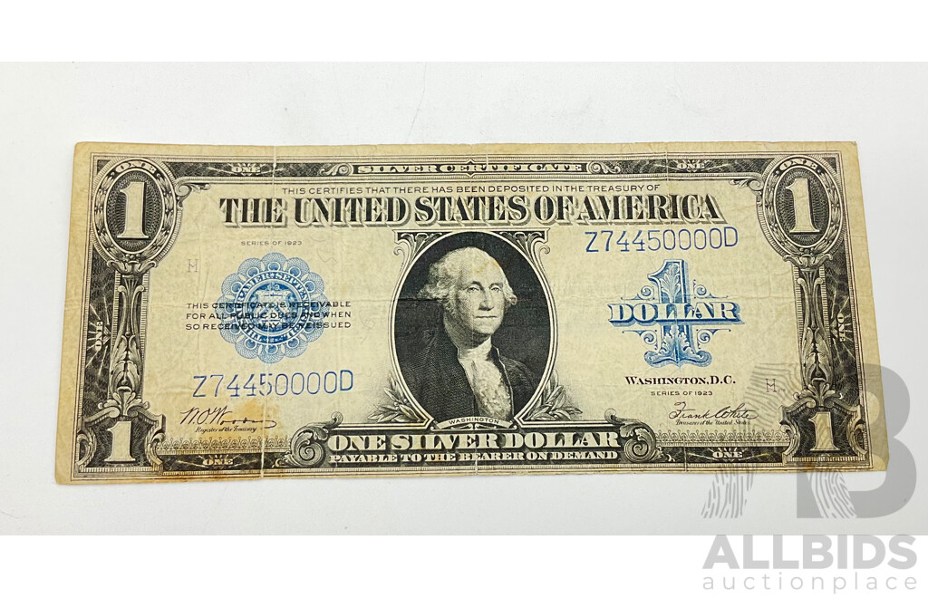 1923 USA $1 note. RARE. - Lot 1494842 | ALLBIDS