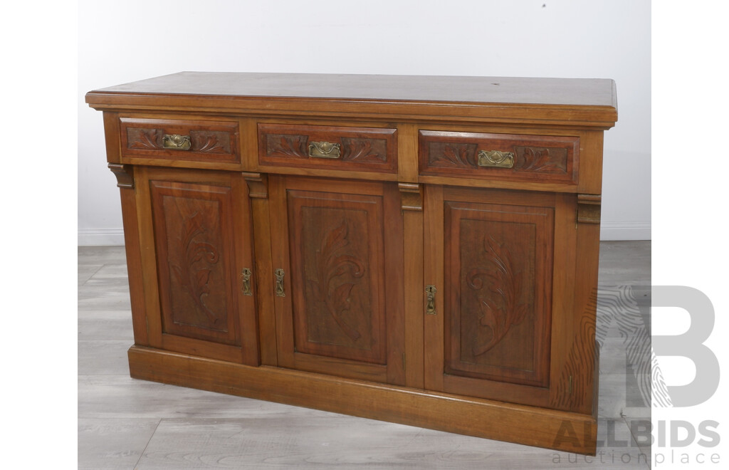Arts and Crafts Maple Morrored Back Sideboard