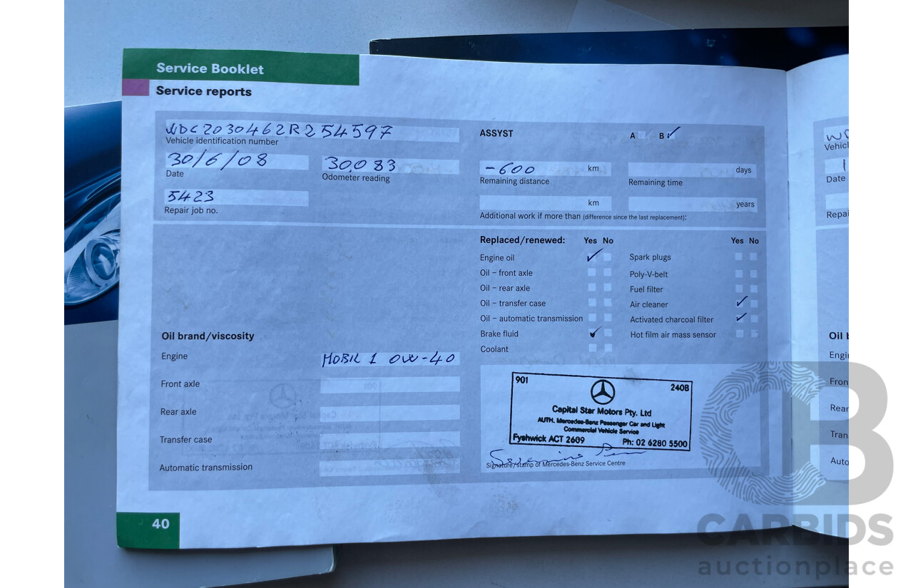 1/2007 Mercedes-Benz C180 Kompressor Super Sport Edition W203 MY07 UPGRADE 4d Sedan Black 1.8L