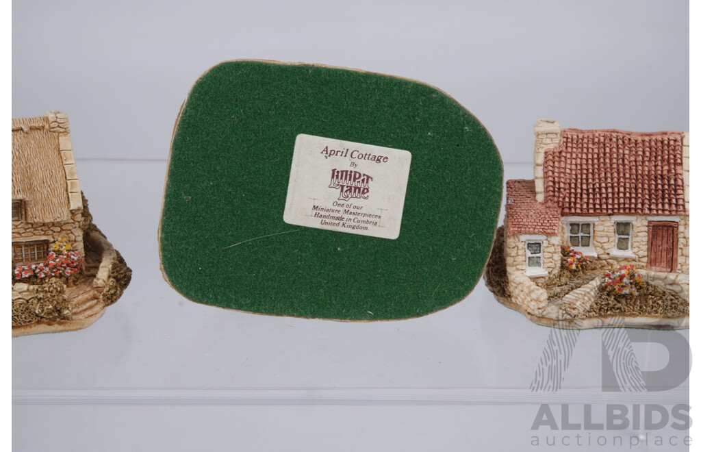 Collection Three Lilliput Lane Minature Cottages Hand Made in Cumbria Comprising April Cottage, Inglewood and Tanner Cottage