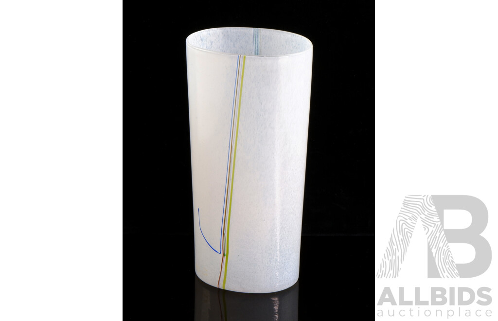 Vintage Bertil Vallien Rainbow Cylindrical Vase for Boda