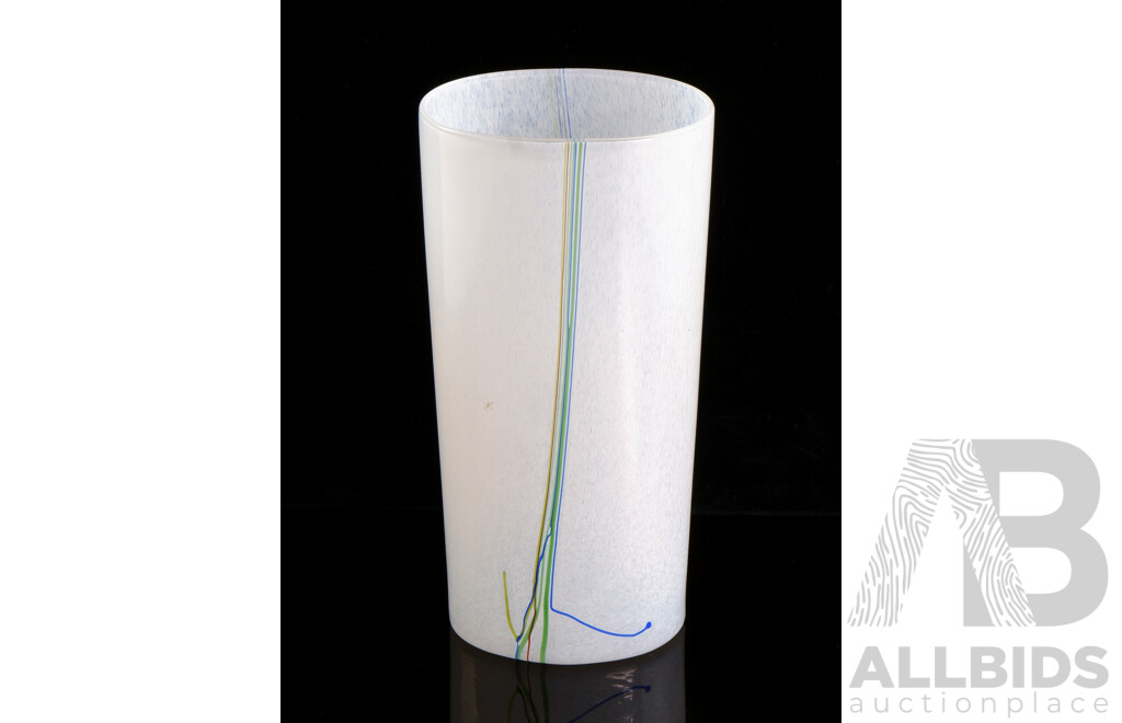 Vintage Bertil Vallien Rainbow Cylindrical Vase for Boda