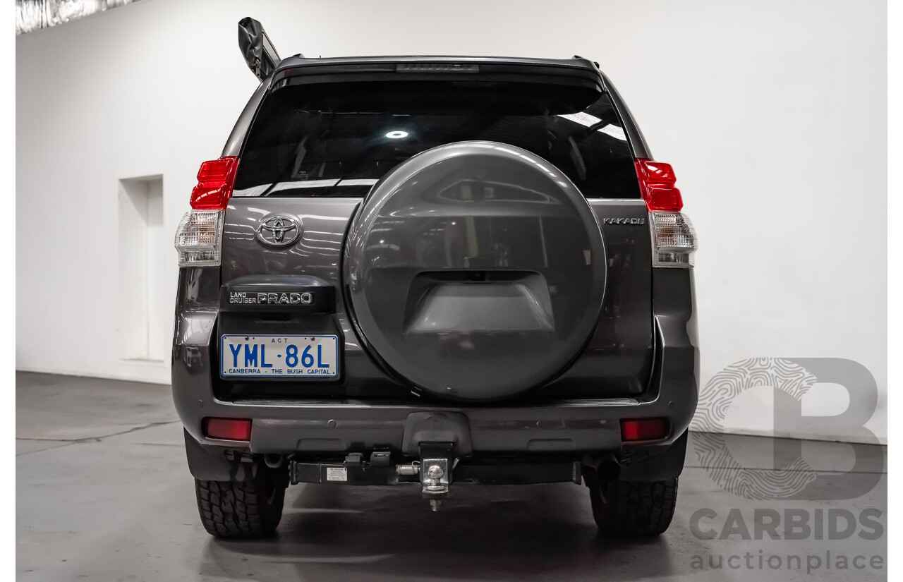 7/2010 Toyota Landcruiser Prado Kakadu (4x4) KDJ150R 4d Wagon Metallic Grey Turbo Diesel 3.0L - 7 Seater
