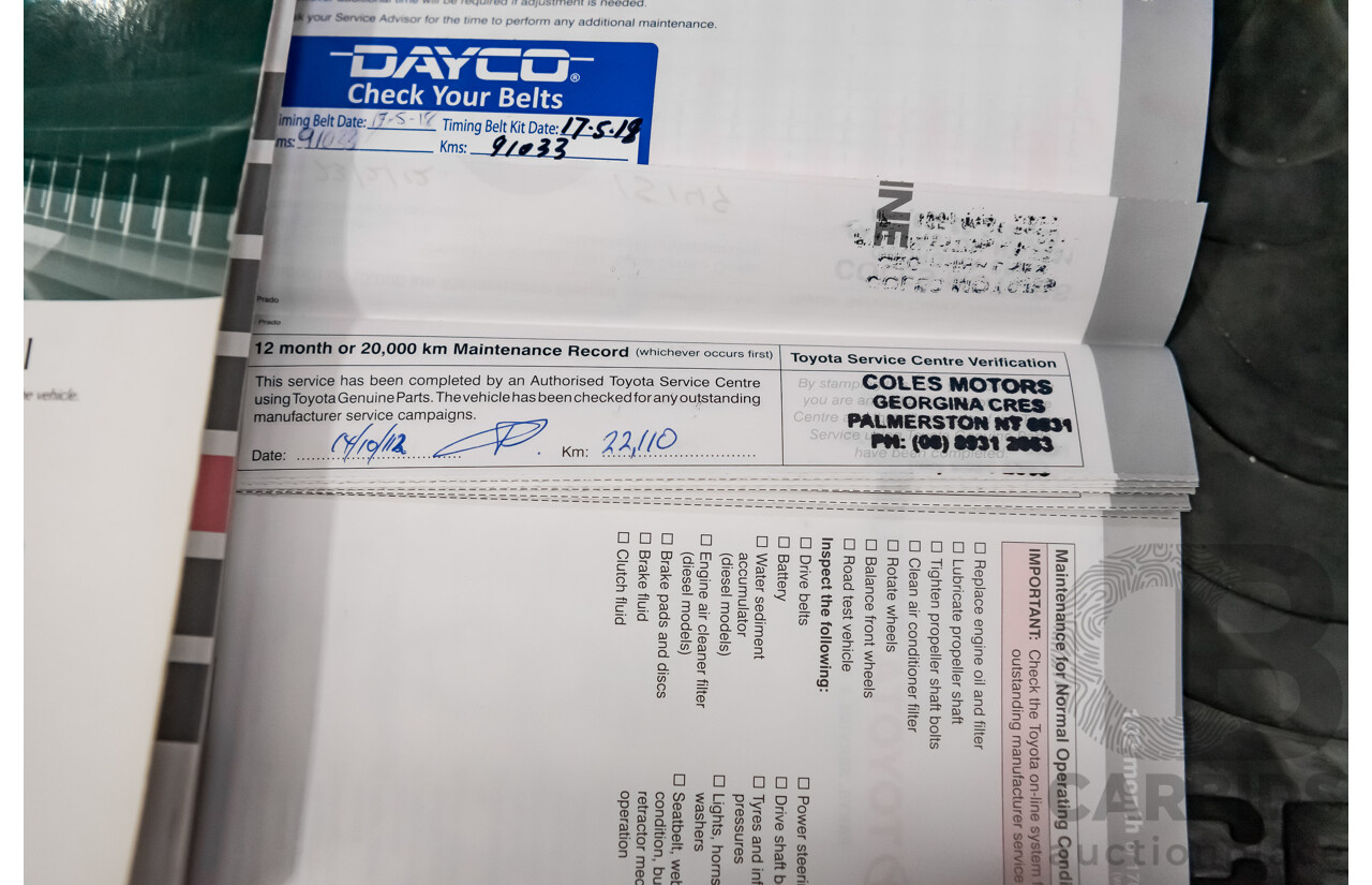 7/2010 Toyota Landcruiser Prado Kakadu (4x4) KDJ150R 4d Wagon Metallic Grey Turbo Diesel 3.0L - 7 Seater