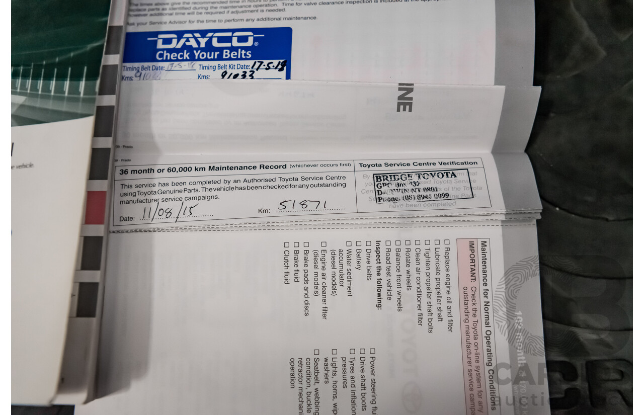 7/2010 Toyota Landcruiser Prado Kakadu (4x4) KDJ150R 4d Wagon Metallic Grey Turbo Diesel 3.0L - 7 Seater