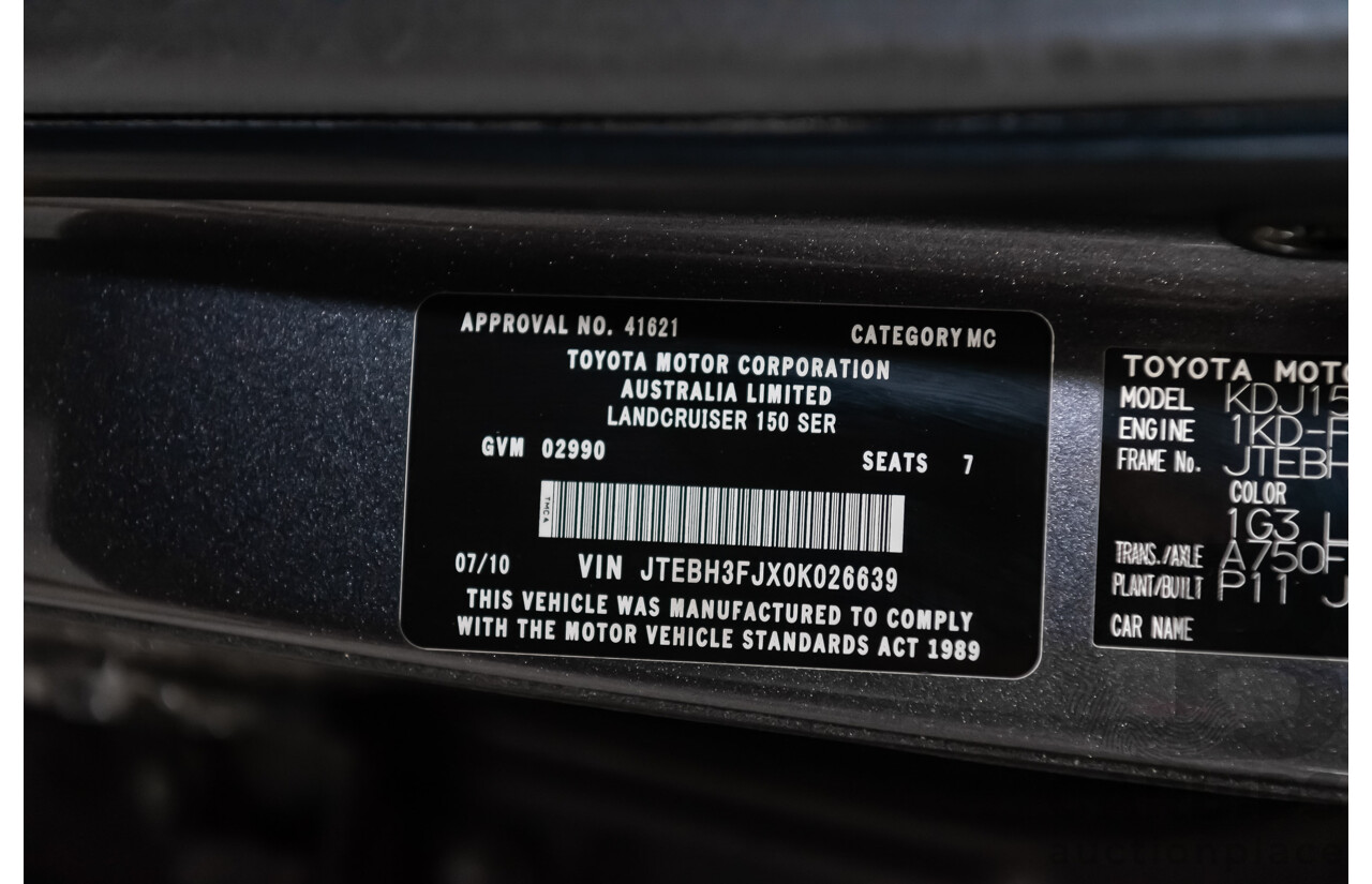 7/2010 Toyota Landcruiser Prado Kakadu (4x4) KDJ150R 4d Wagon Metallic Grey Turbo Diesel 3.0L - 7 Seater