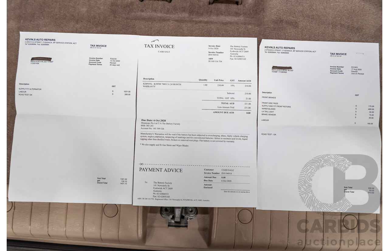 8/2002 Mercedes-Benz ML 320 Luxury (4x4) W163 4d Wagon Gold 3.2L