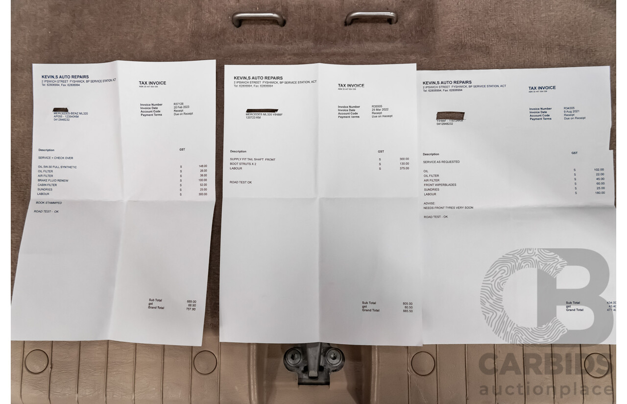 8/2002 Mercedes-Benz ML 320 Luxury (4x4) W163 4d Wagon Gold 3.2L