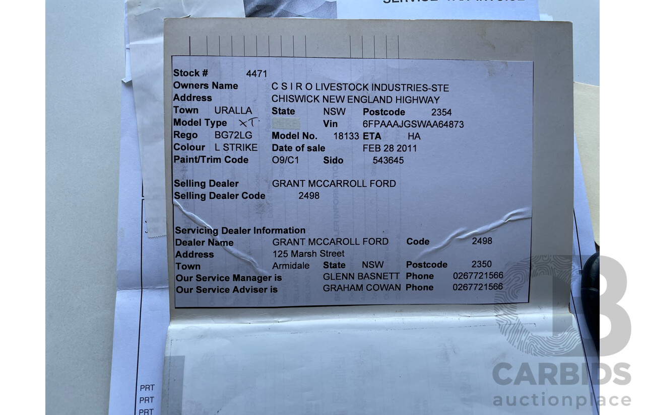 12/2010 Ford Falcon XT FG 4d Sedan Silver 4.0L