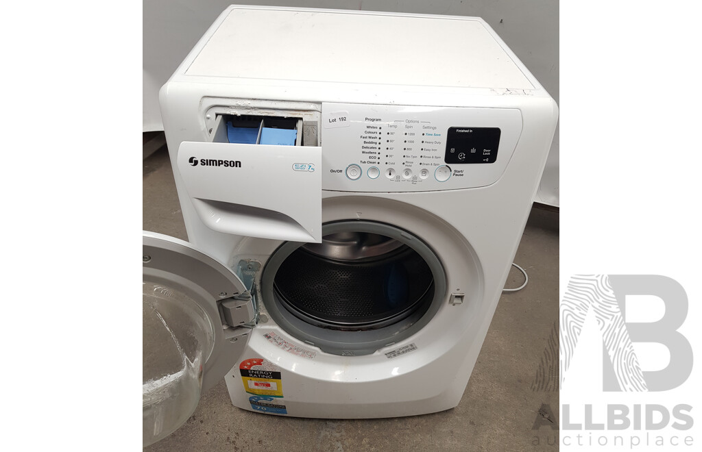 Simpson Ezi Sensor 7kg Front Load Washing Machine
