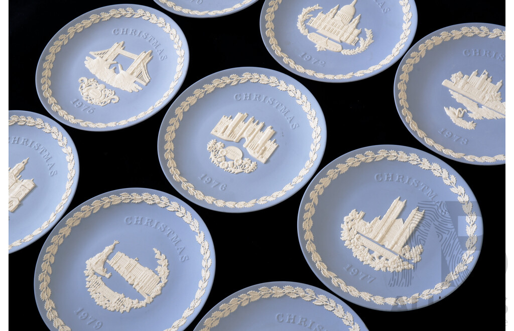 Collection Nine Wedgwood Jasperware Commemorative Plates