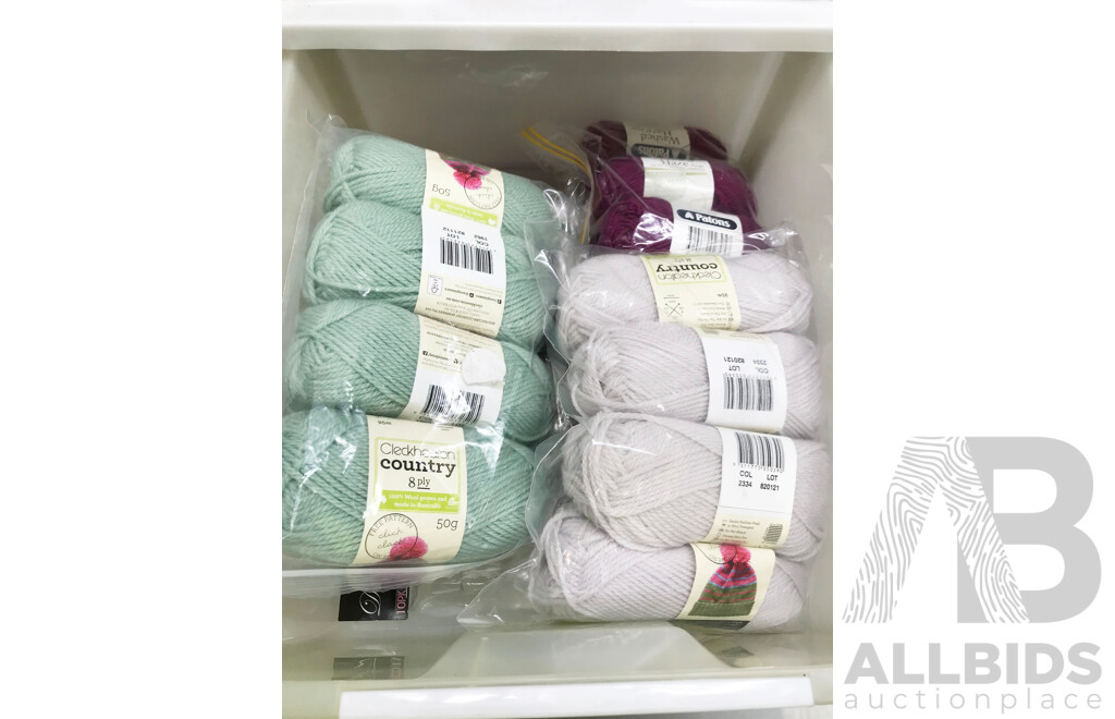 Stacking Storage Draws with Wool and Craft Supplies