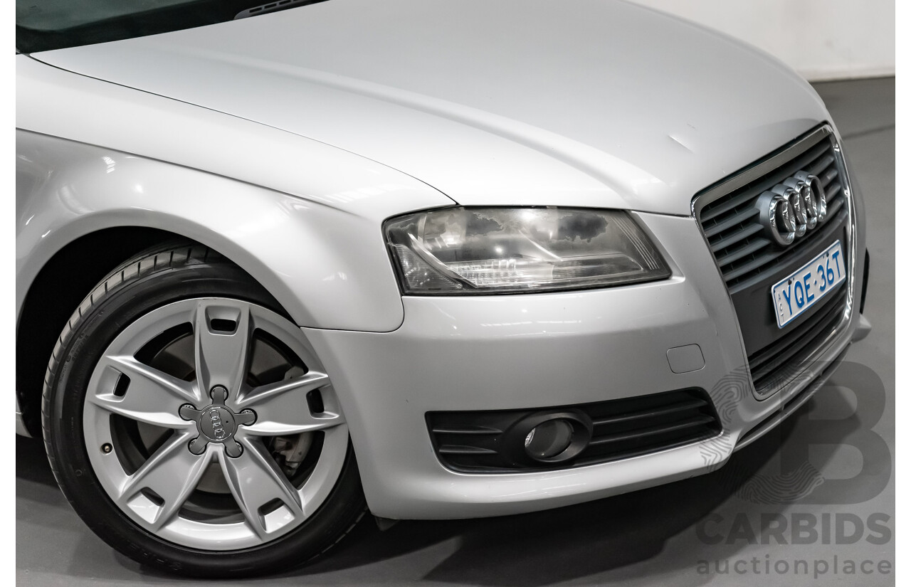 12/2008 Audi A3 2.0 TFSI Ambition 8P 2d Cabriolet Ice Silver Metallic Turbo 2.0L