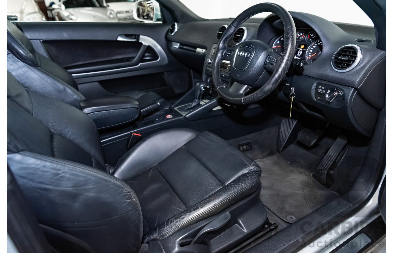 12/2008 Audi A3 2.0 TFSI Ambition 8P 2d Cabriolet Ice Silver Metallic Turbo 2.0L