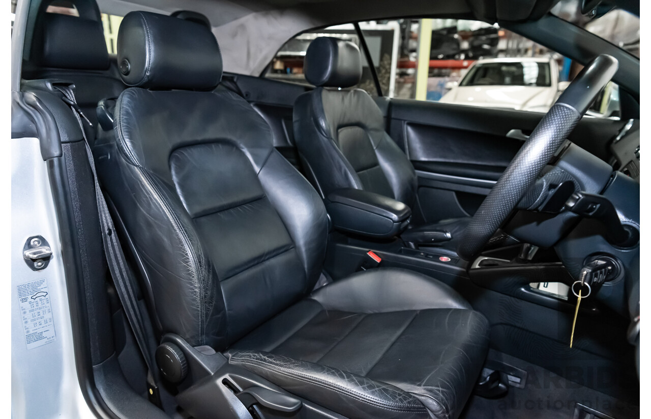 12/2008 Audi A3 2.0 TFSI Ambition 8P 2d Cabriolet Ice Silver Metallic Turbo 2.0L