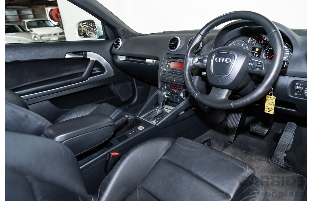 12/2008 Audi A3 2.0 TFSI Ambition 8P 2d Cabriolet Ice Silver Metallic Turbo 2.0L