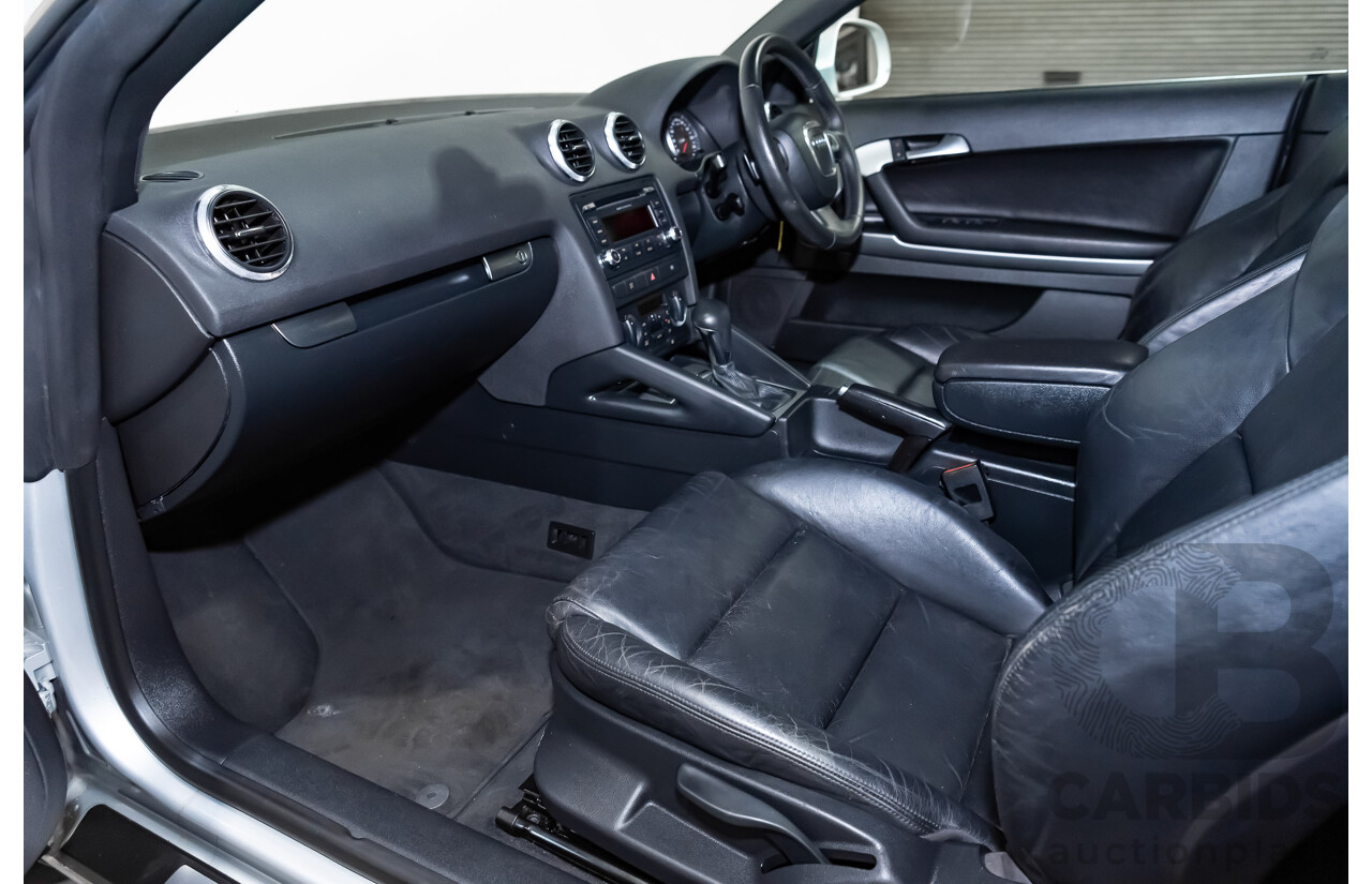 12/2008 Audi A3 2.0 TFSI Ambition 8P 2d Cabriolet Ice Silver Metallic Turbo 2.0L