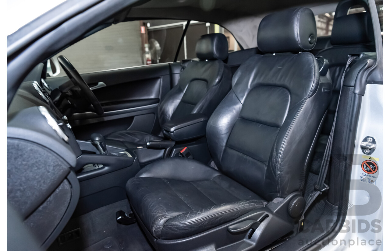 12/2008 Audi A3 2.0 TFSI Ambition 8P 2d Cabriolet Ice Silver Metallic Turbo 2.0L