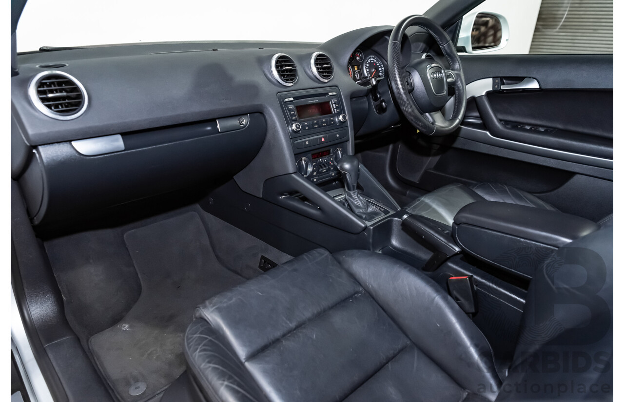 12/2008 Audi A3 2.0 TFSI Ambition 8P 2d Cabriolet Ice Silver Metallic Turbo 2.0L