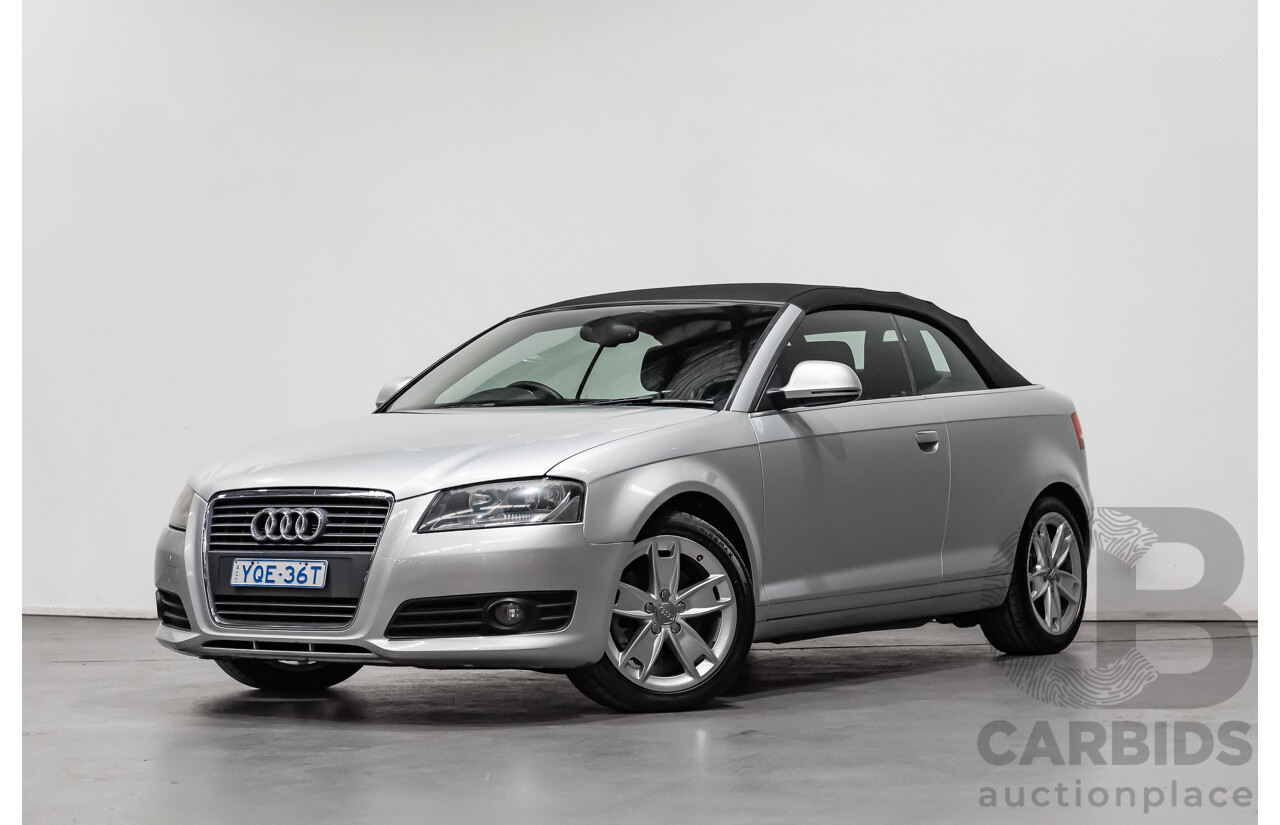 12/2008 Audi A3 2.0 TFSI Ambition 8P 2d Cabriolet Ice Silver Metallic Turbo 2.0L