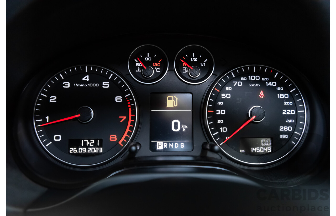 12/2008 Audi A3 2.0 TFSI Ambition 8P 2d Cabriolet Ice Silver Metallic Turbo 2.0L