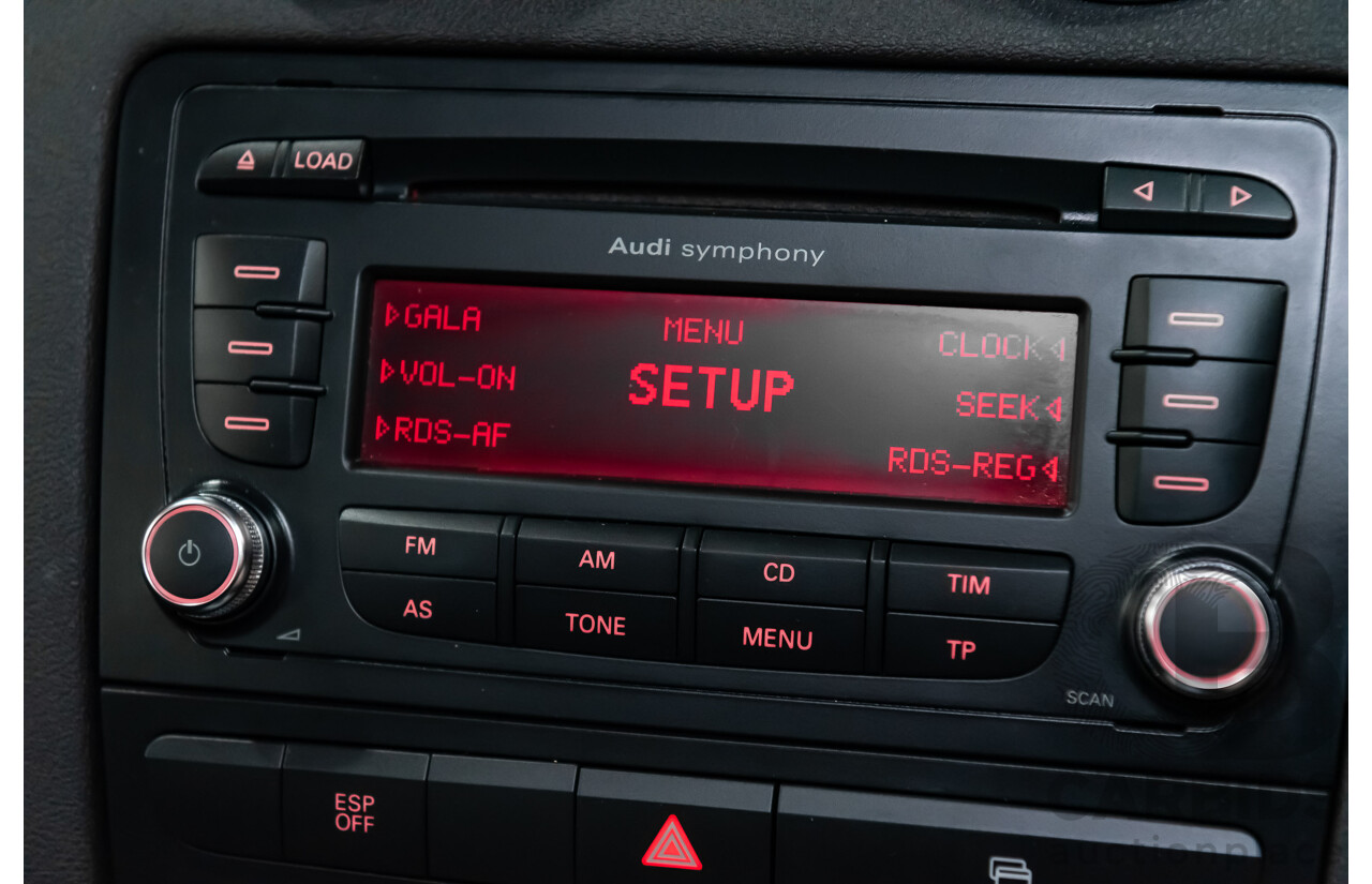 12/2008 Audi A3 2.0 TFSI Ambition 8P 2d Cabriolet Ice Silver Metallic Turbo 2.0L